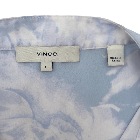 VINCE - Painted Magnolia Band Collar Blouse - V651012321 - Size L (NWOT) - Picture 10 of 12